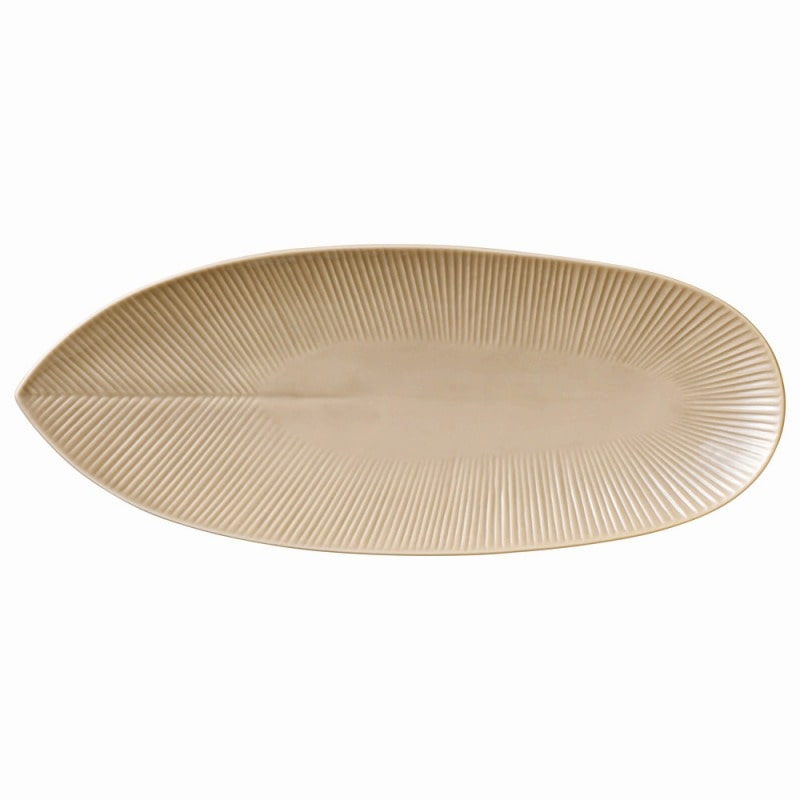 金正陶器 ナチュラルモアベージュ ３２㎝長皿 大 1個（ご注文単位1個）【直送品】