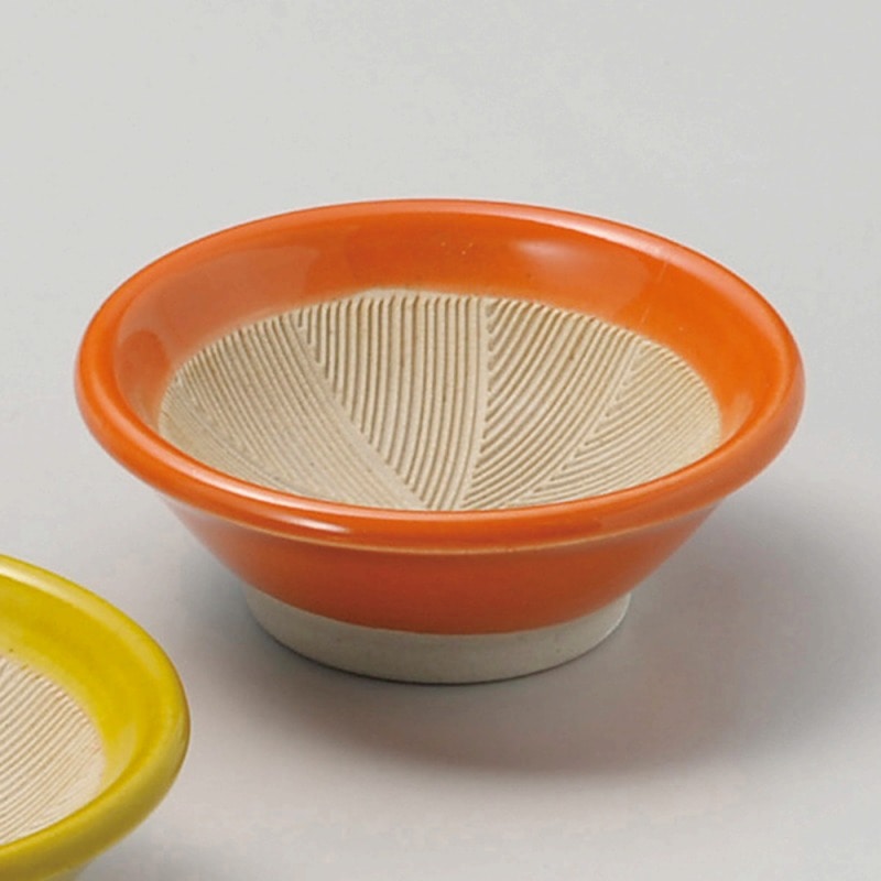 【直送品】金正陶器 オレンジ２.５寸すり小鉢 1個（ご注文単位1個）