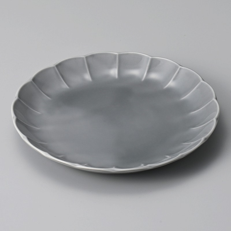 【直送品】金正陶器 フィオレグレー花型２１.５㎝皿 1個（ご注文単位1個）