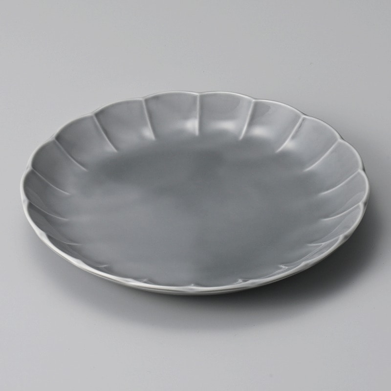 金正陶器 フィオレグレー花型１６.５㎝皿 1個（ご注文単位1個）【直送品】