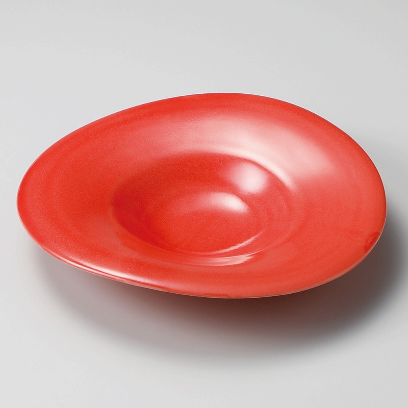 金正陶器 赤釉ハット型盛鉢 1個（ご注文単位1個）【直送品】