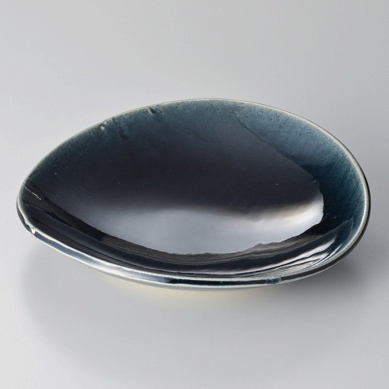 金正陶器 藍楕円たわみ９寸皿 1個（ご注文単位1個）【直送品】