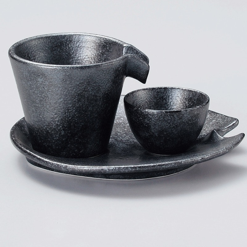 金正陶器 銀黒いらっしゃいませの皿 1個（ご注文単位1個）【直送品】