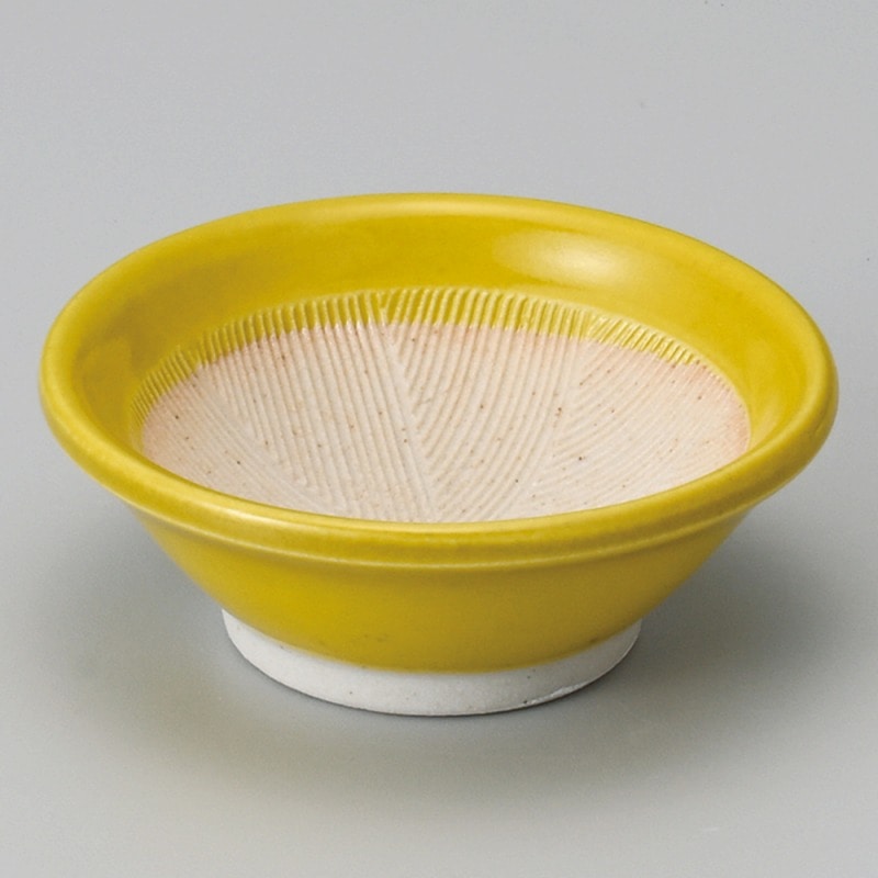 【直送品】金正陶器 イエロー２.５寸すり小鉢 1個（ご注文単位1個）