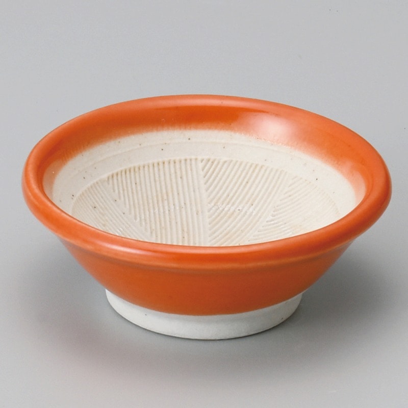 金正陶器 オレンジ２.５寸すり小鉢 1個（ご注文単位1個）【直送品】