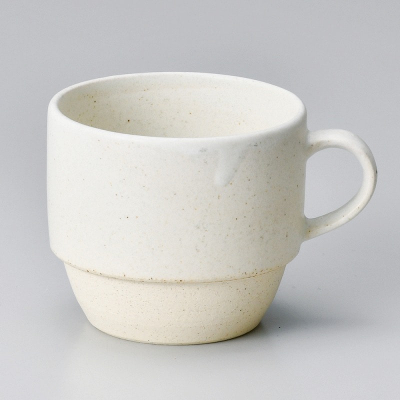 金正陶器 アイシングスタッキングカフェマグカップ 白 1個（ご注文単位1個）【直送品】