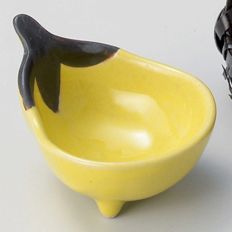 金正陶器 黄釉 ナス型珍味 1個（ご注文単位1個）【直送品】