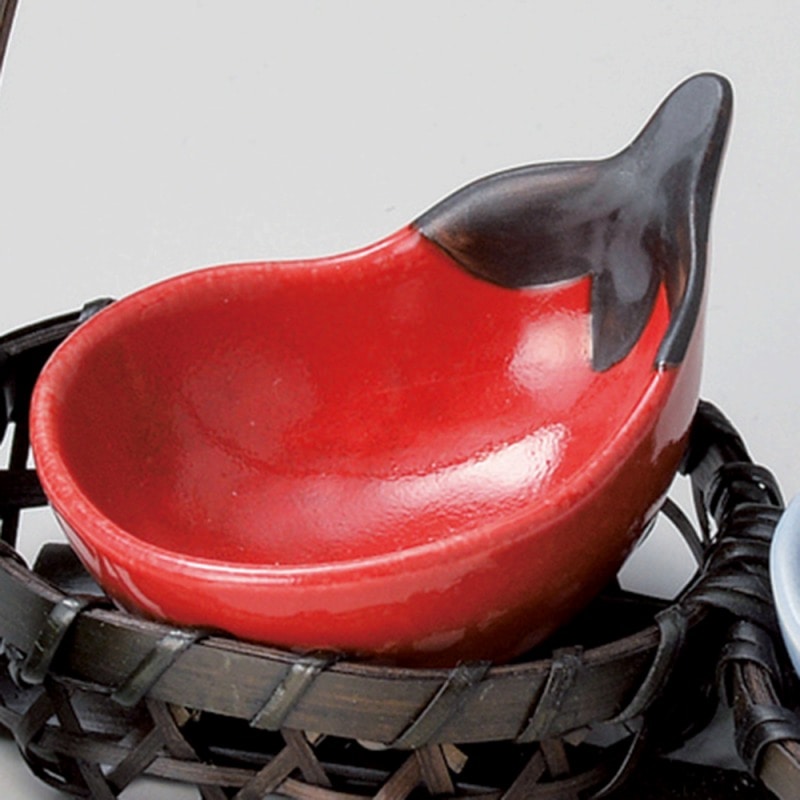 金正陶器 赤釉 ナス型珍味 1個（ご注文単位1個）【直送品】