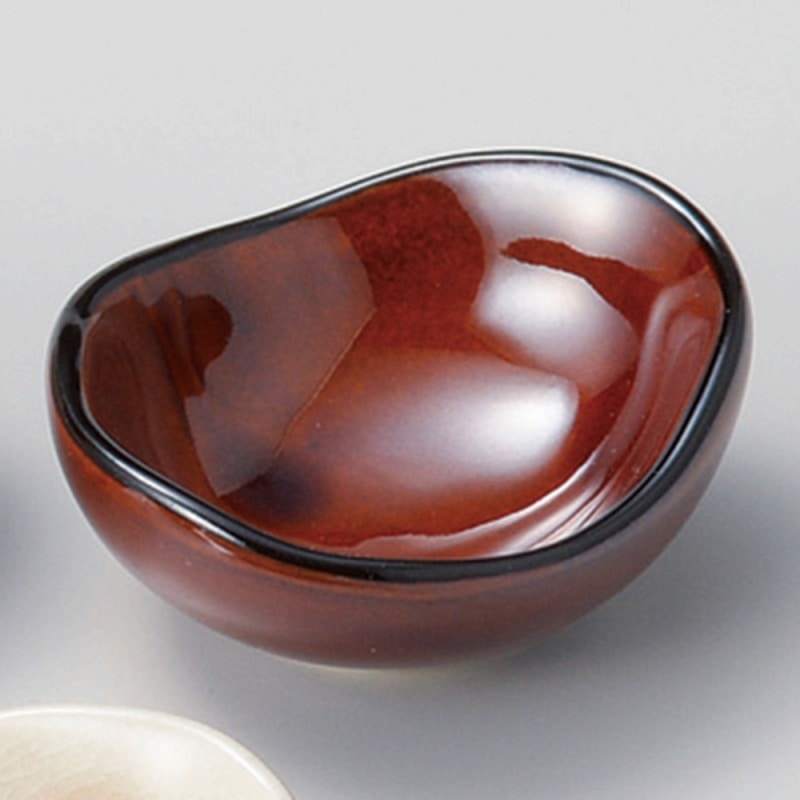 【直送品】金正陶器 アメ釉 豆型珍味 1個（ご注文単位1個）
