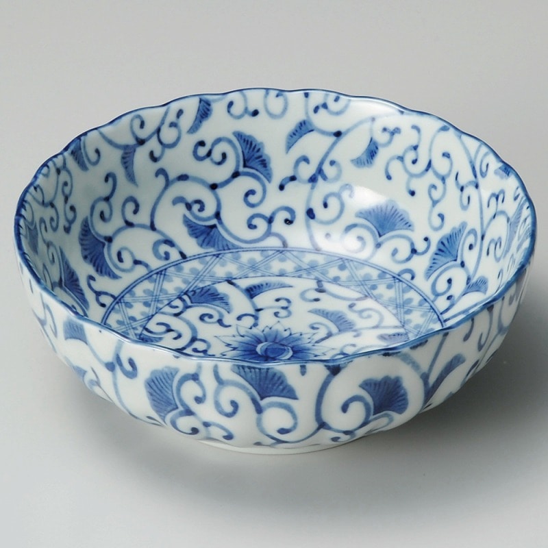 金正陶器 藍彩菊型５.５鉢 1個（ご注文単位1個）【直送品】