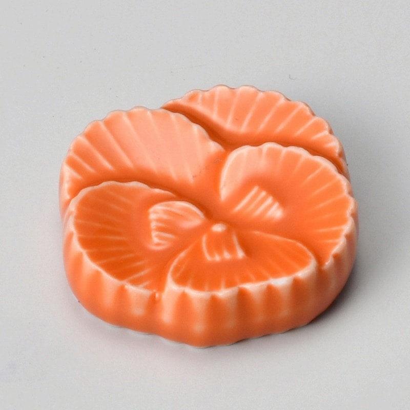 金正陶器 牡丹 橙 箸置き 1個（ご注文単位1個）【直送品】