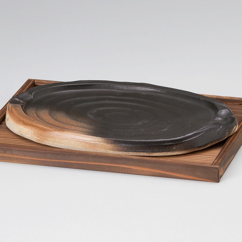 金正陶器 耐熱（手造り）ステーキ陶板 1個（ご注文単位1個）【直送品】