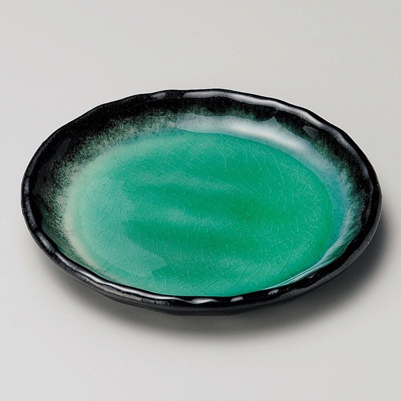 金正陶器 エメラルドグリーン１４㎝丸皿 1個（ご注文単位1個）【直送品】
