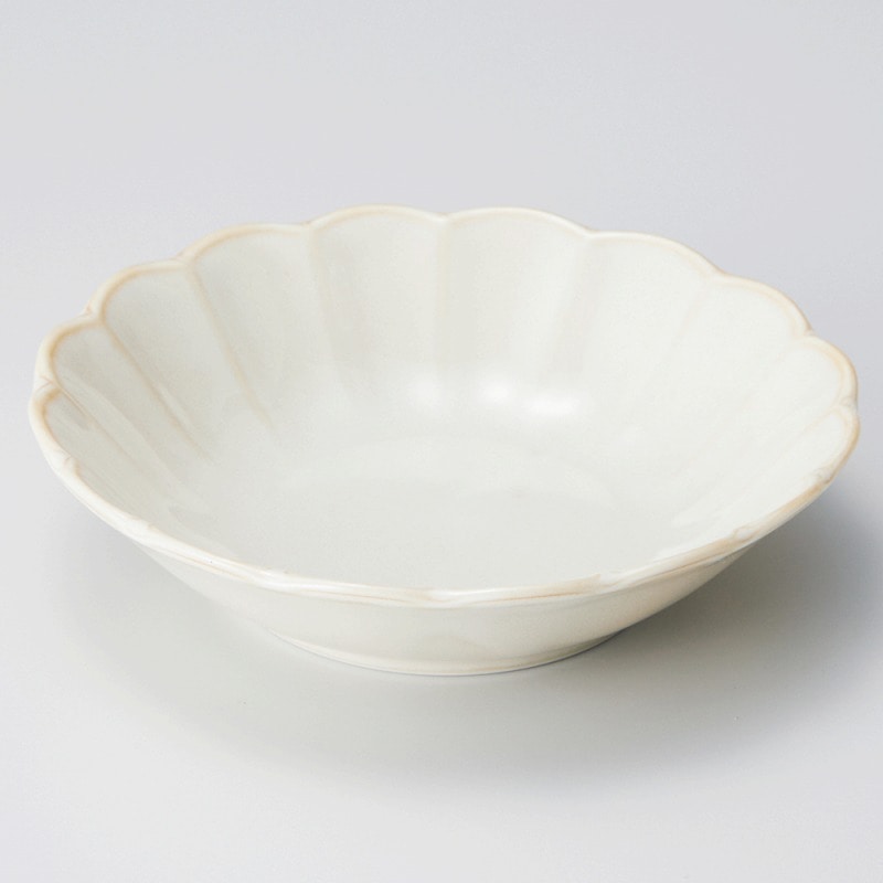 金正陶器 クリーム花型１７㎝浅鉢 1個（ご注文単位1個）【直送品】