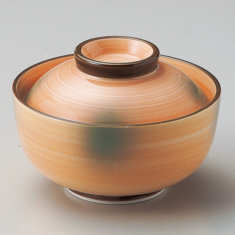 金正陶器 オレンジ巻グリーン吹京型円菓子碗 1個（ご注文単位1個）【直送品】