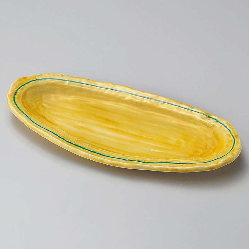 金正陶器 琥珀楕円尺皿 1個（ご注文単位1個）【直送品】