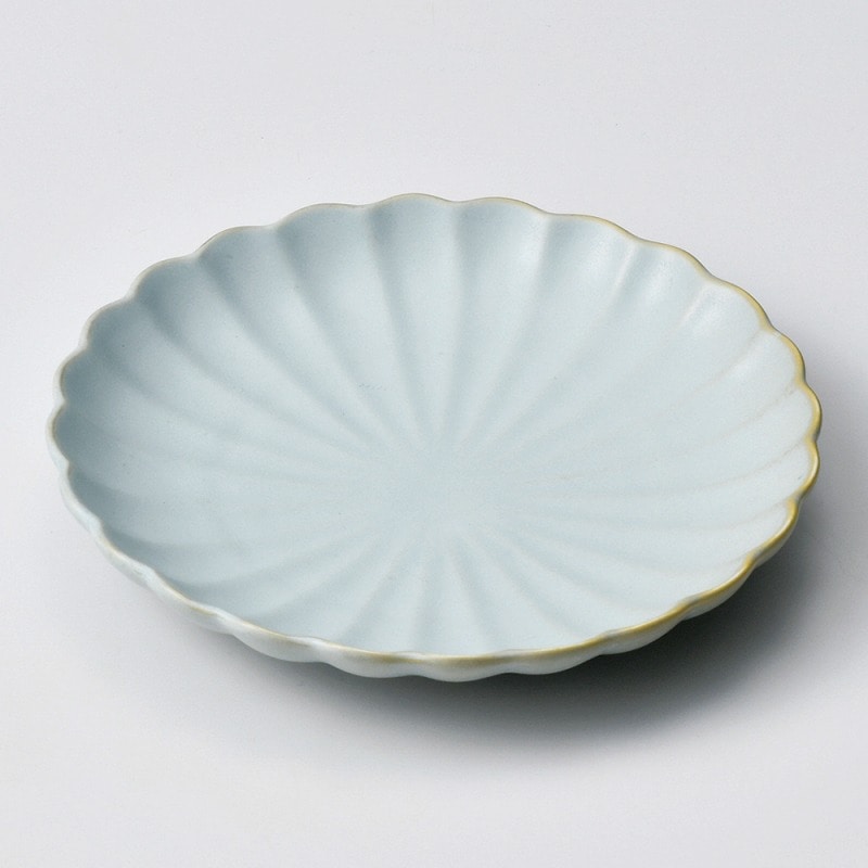 >【直送品】金正陶器 マットブルーひな菊１７㎝皿 1個（ご注文単位1個）