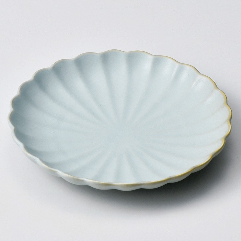 >【直送品】金正陶器 マットブルーひな菊１３㎝皿 1個（ご注文単位1個）
