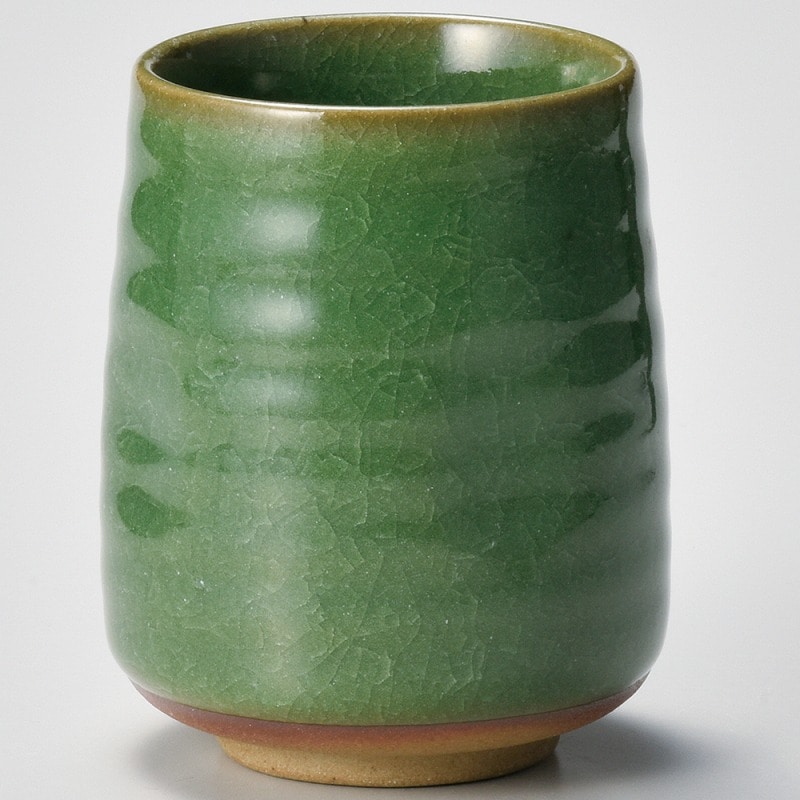 金正陶器 緑亀甲だるま寿司湯呑 1個（ご注文単位1個）【直送品】