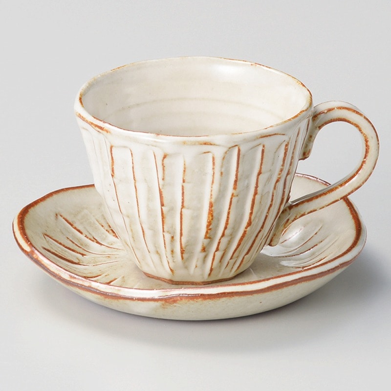 金正陶器 白均窯十草コーヒー碗皿 1個（ご注文単位1個）【直送品】