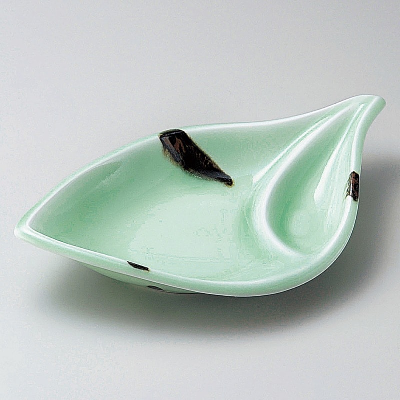 金正陶器 緑葉千代口付皿 1個（ご注文単位1個）【直送品】