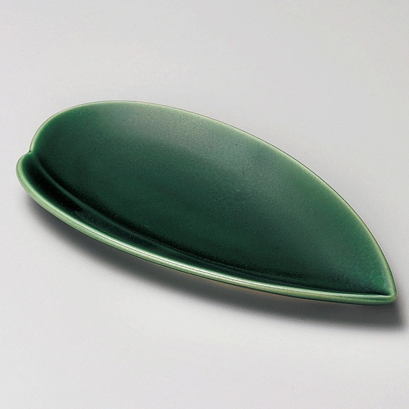 金正陶器 グリーン木の葉皿 1個（ご注文単位1個）【直送品】