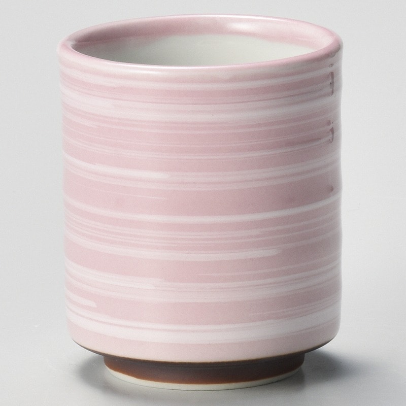 金正陶器 ピンク 白刷毛 切立湯呑（小） 1個（ご注文単位1個）【直送品】