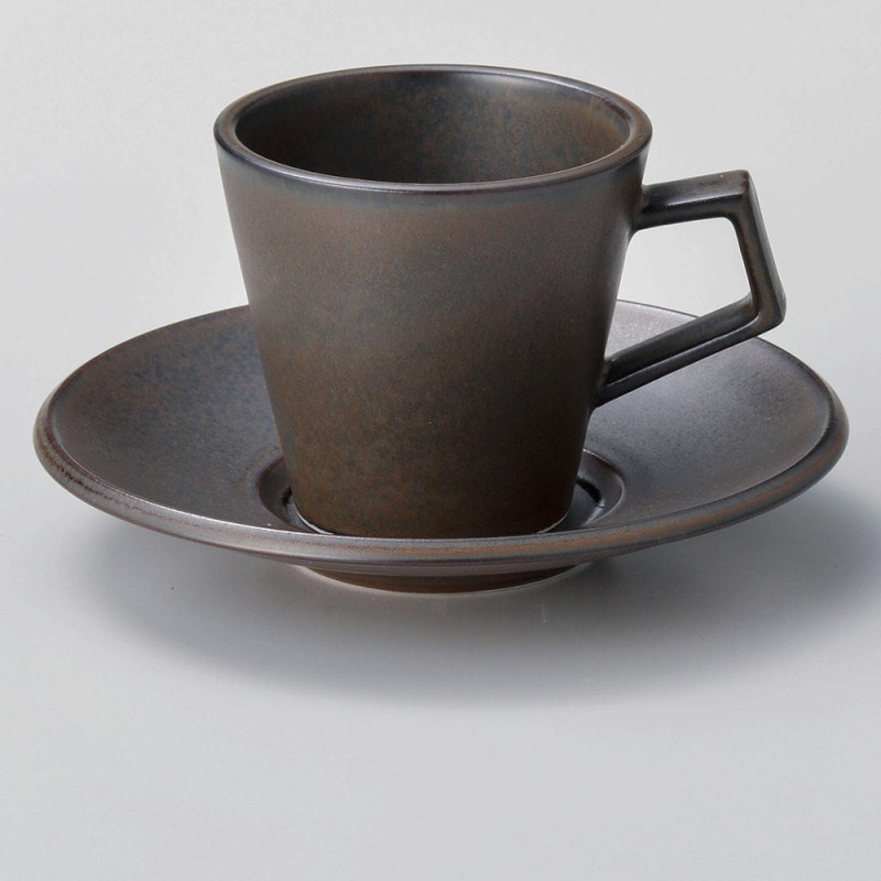 【直送品】金正陶器 ラバーブラウンコーヒー受皿 1個（ご注文単位1個）
