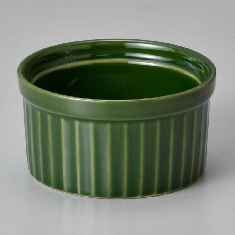 【直送品】金正陶器 グリーン ４吋スフレ 1個（ご注文単位1個）