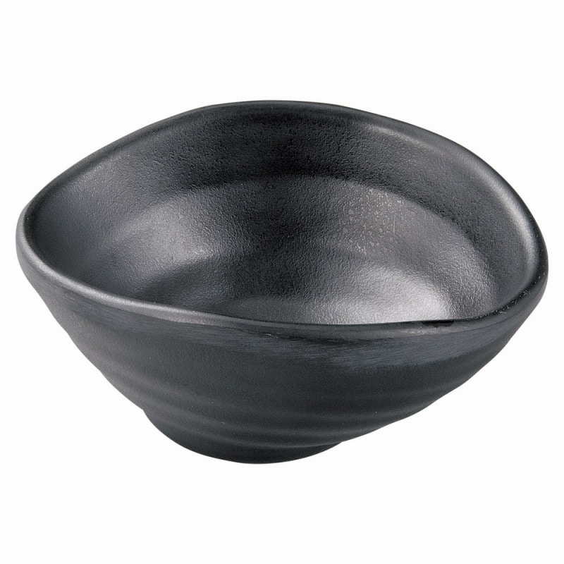 金正陶器 ［Ｍ］９.８ひねり楕円小鉢 黒マット 1個（ご注文単位1個）【直送品】
