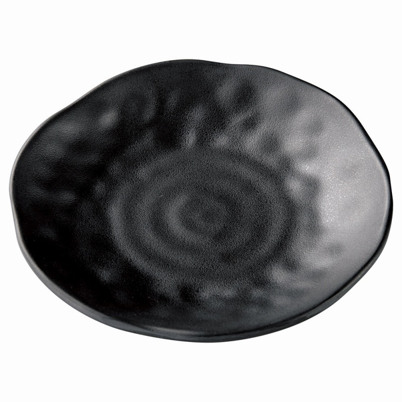 金正陶器 ［Ｍ］φ１４.２ひねり波渕丸皿 黒マット 1個（ご注文単位1個）【直送品】