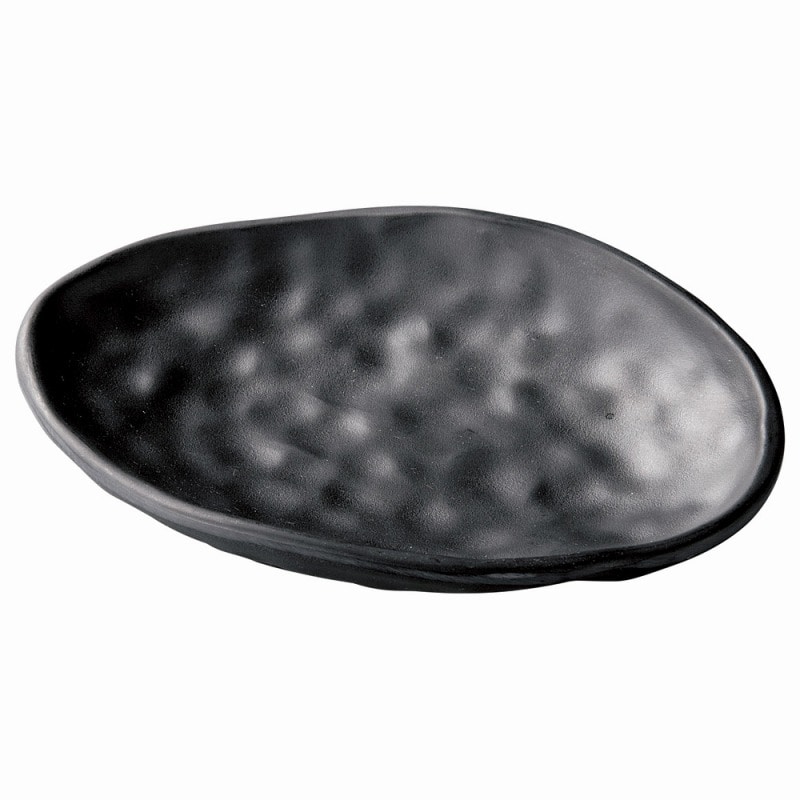 金正陶器 ［Ｍ］１９.３ひねり楕円曲皿 黒マット 1個（ご注文単位1個）【直送品】