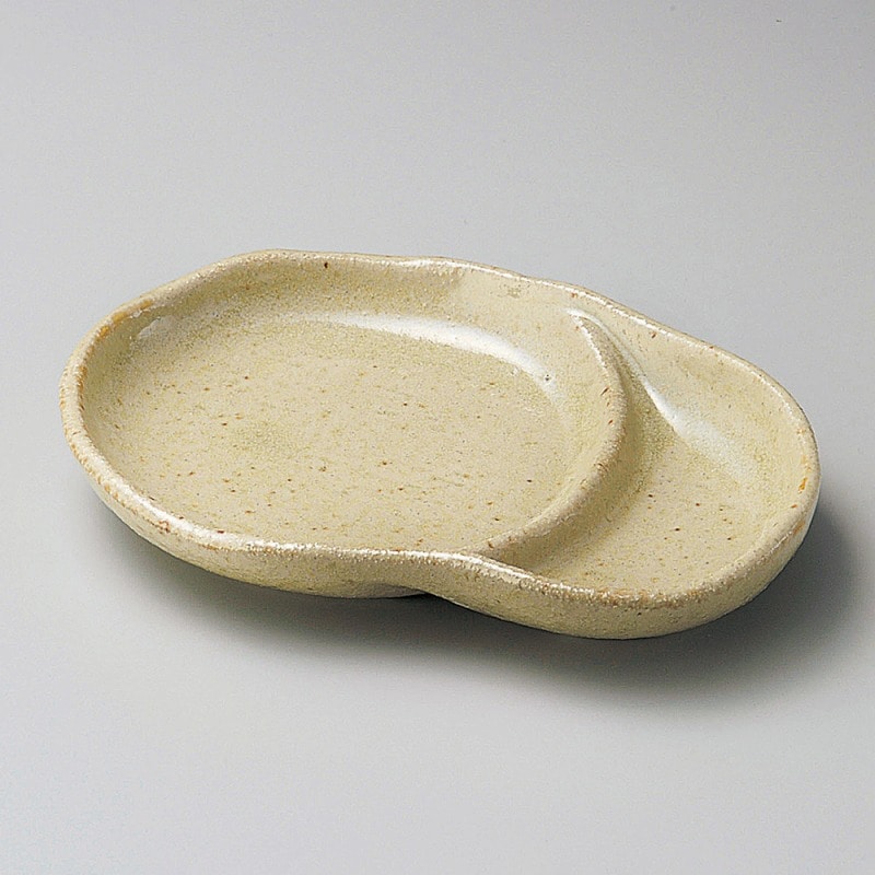 金正陶器 うす茶うのふ変形仕切皿 1個（ご注文単位1個）【直送品】