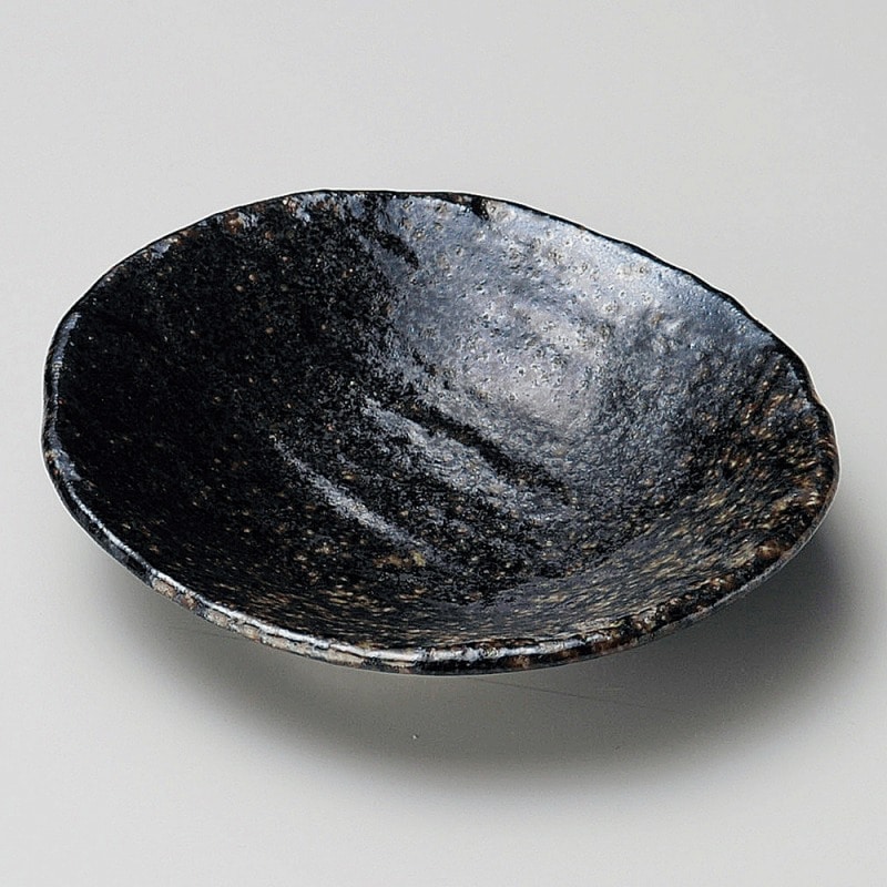 金正陶器 風紋小判皿（黒） 1個（ご注文単位1個）【直送品】