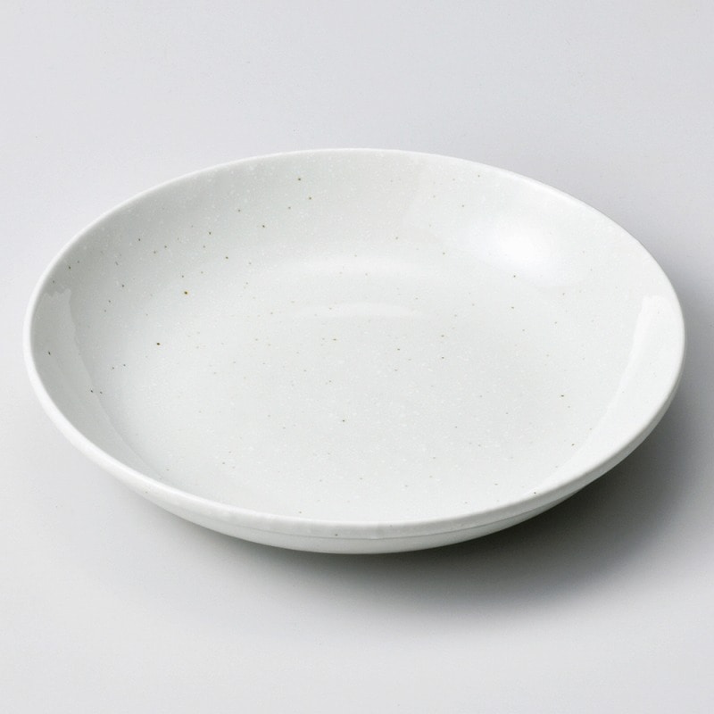 金正陶器 白粉引（黒斑点）１９㎝深皿（メタ） 1個（ご注文単位1個）【直送品】
