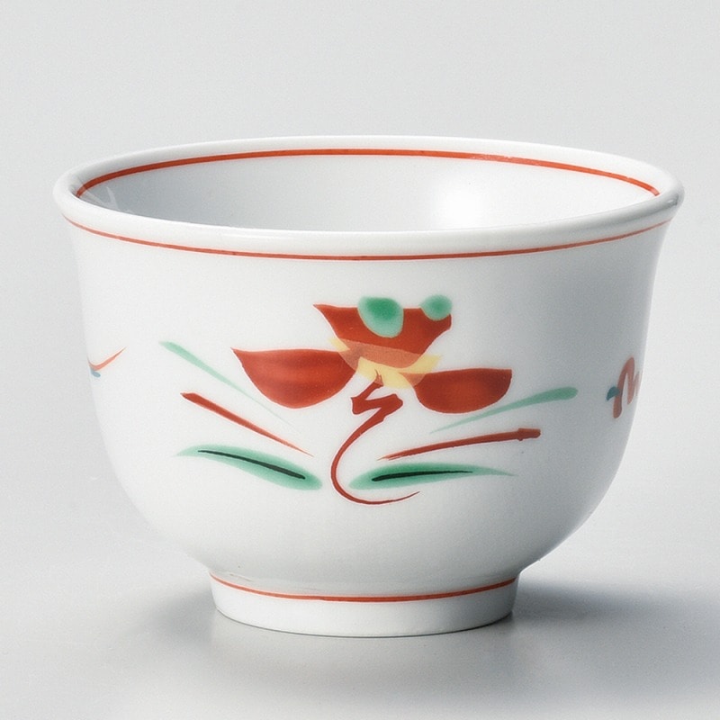 金正陶器 赤絵花紋反煎茶 1個（ご注文単位1個）【直送品】