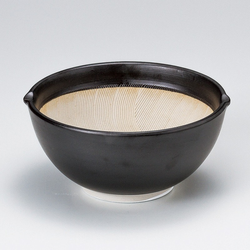 【直送品】金正陶器 黒マット５.５スリ鉢 1個（ご注文単位1個）