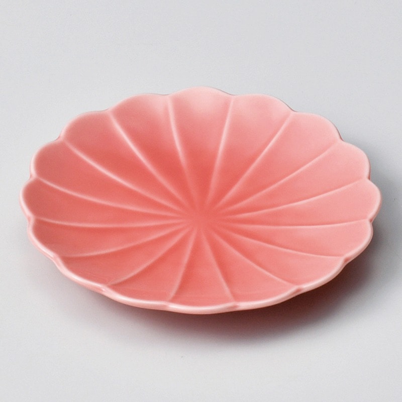 金正陶器 赤釉菊形１１㎝小皿 1個（ご注文単位1個）【直送品】