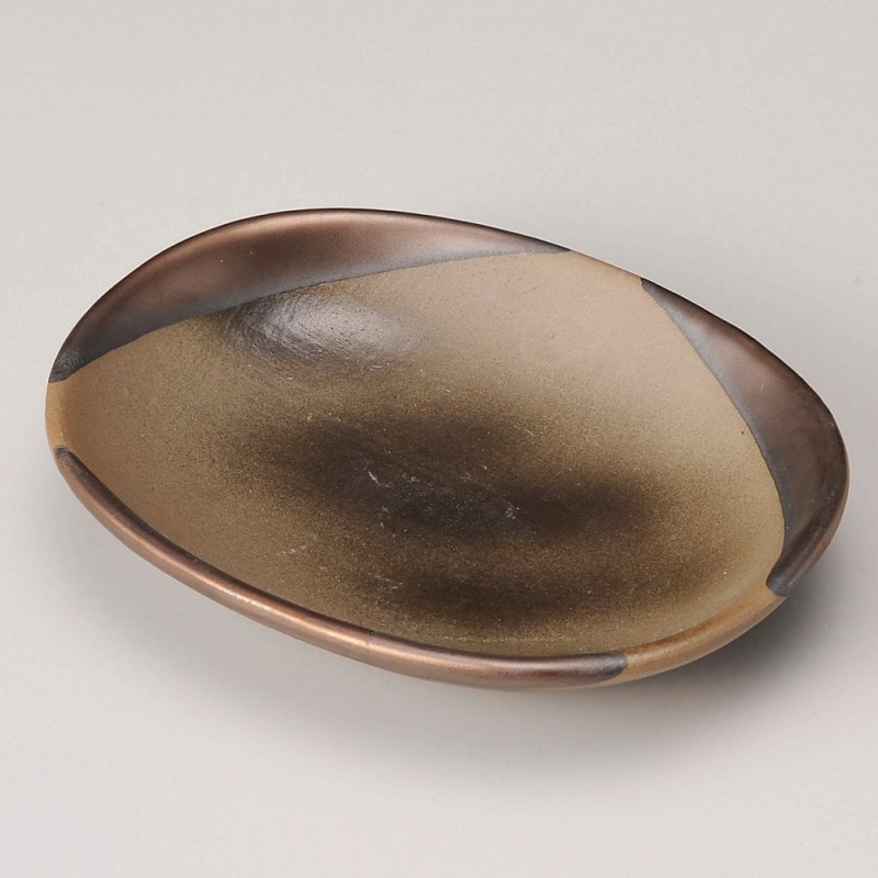 金正陶器 銅彩 楕円取皿 1個（ご注文単位1個）【直送品】