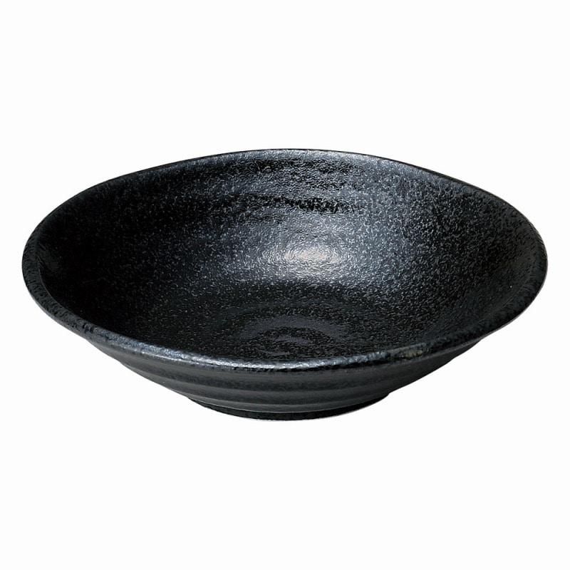【直送品】金正陶器 ゆらり黒結晶４.５寸深皿 1個（ご注文単位1個）