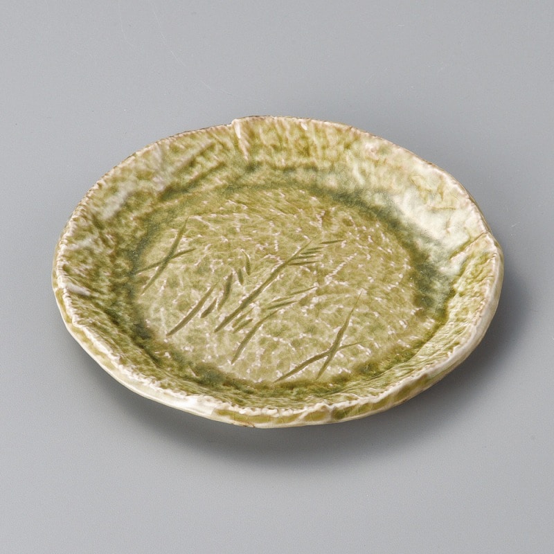 金正陶器 灰釉手彫芦6.0丸皿 1個（ご注文単位1個）【直送品】