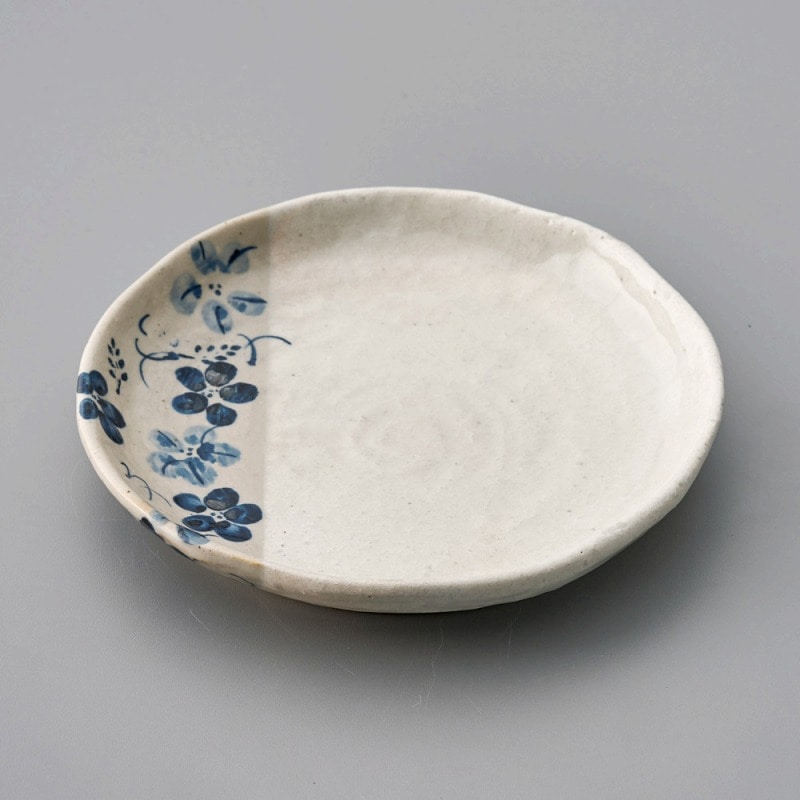 金正陶器 雪化粧藍花6.0丸皿 1個（ご注文単位1個）【直送品】