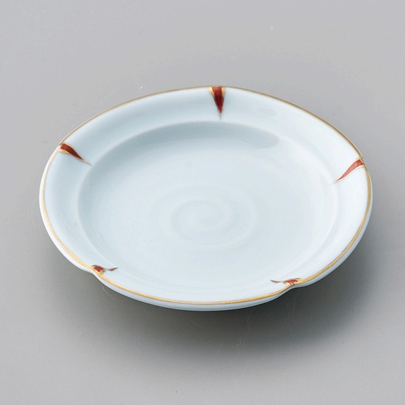 【直送品】金正陶器 青白磁赤絵5.0丸皿 1個（ご注文単位1個）