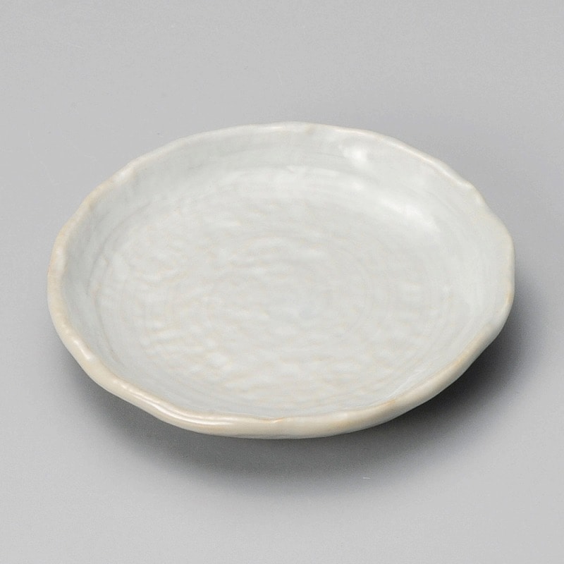 【直送品】金正陶器 粉引白刷毛4.0丸皿 1個（ご注文単位1個）