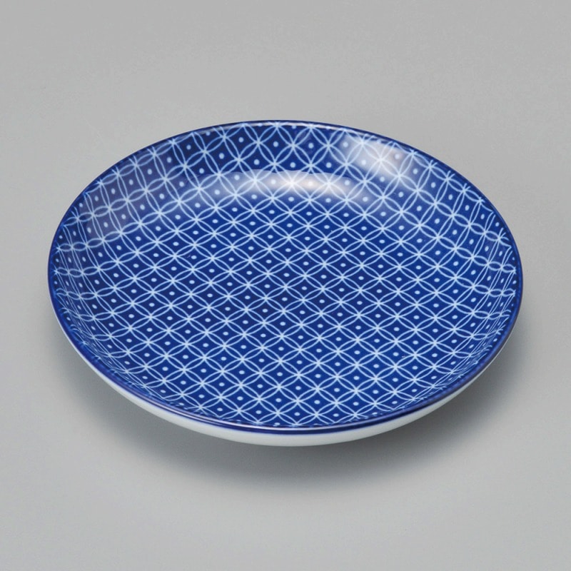 金正陶器 古青藍藍七宝 10ｃｍ丸皿 1個（ご注文単位1個）【直送品】