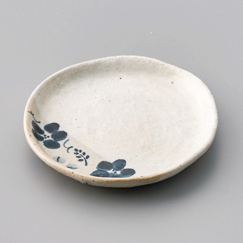 金正陶器 雪化粧藍花4.0丸皿 1個（ご注文単位1個）【直送品】