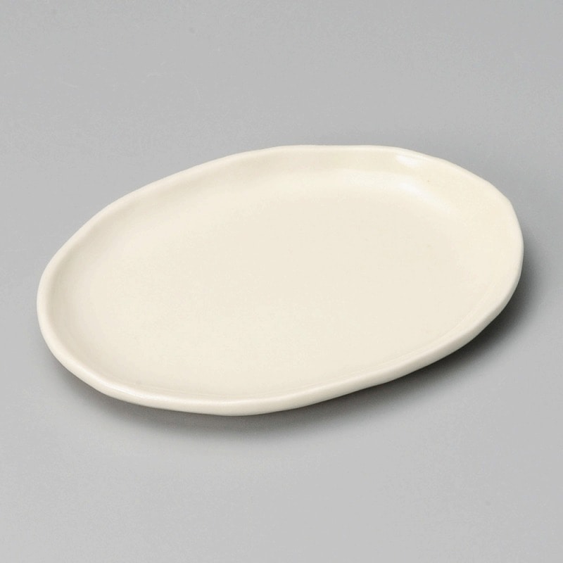 >【直送品】金正陶器 乳白楕円皿 1個（ご注文単位1個）