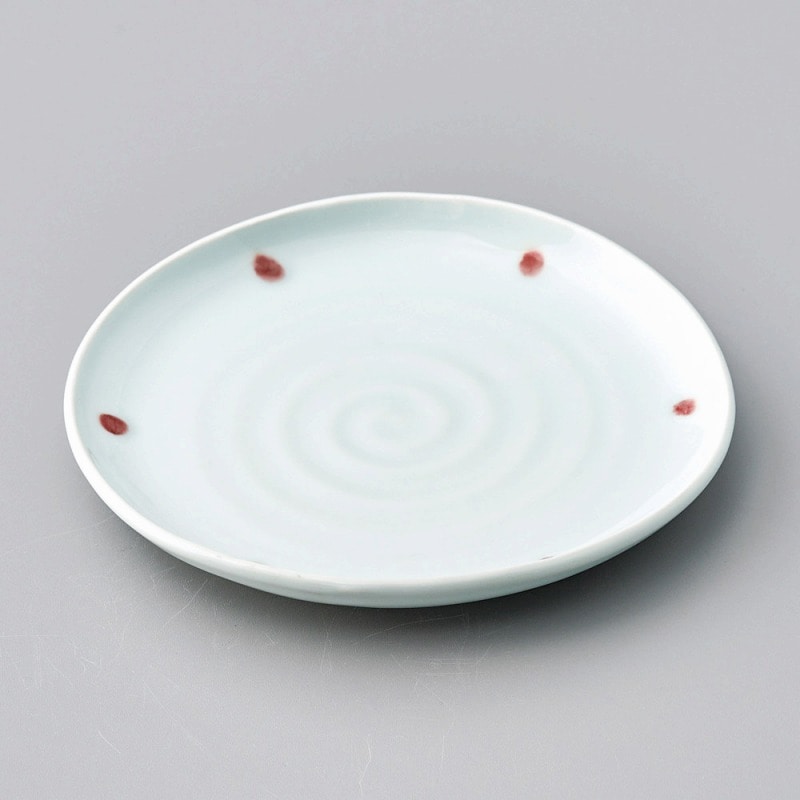 【直送品】金正陶器 青磁紅玉たわみ5.0皿 1個（ご注文単位1個）