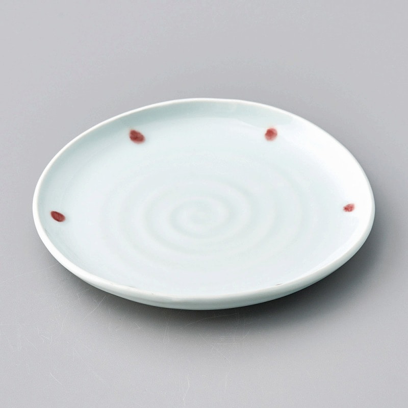【直送品】金正陶器 青磁紅玉たわみ6.0皿 1個（ご注文単位1個）