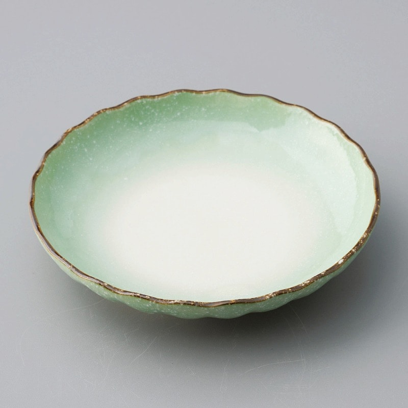 金正陶器 小雪緑菊型4.0皿 1個（ご注文単位1個）【直送品】